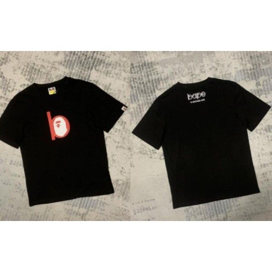 Black BAPE "b" Logo Ape Head T-Shirt (Front & Back)